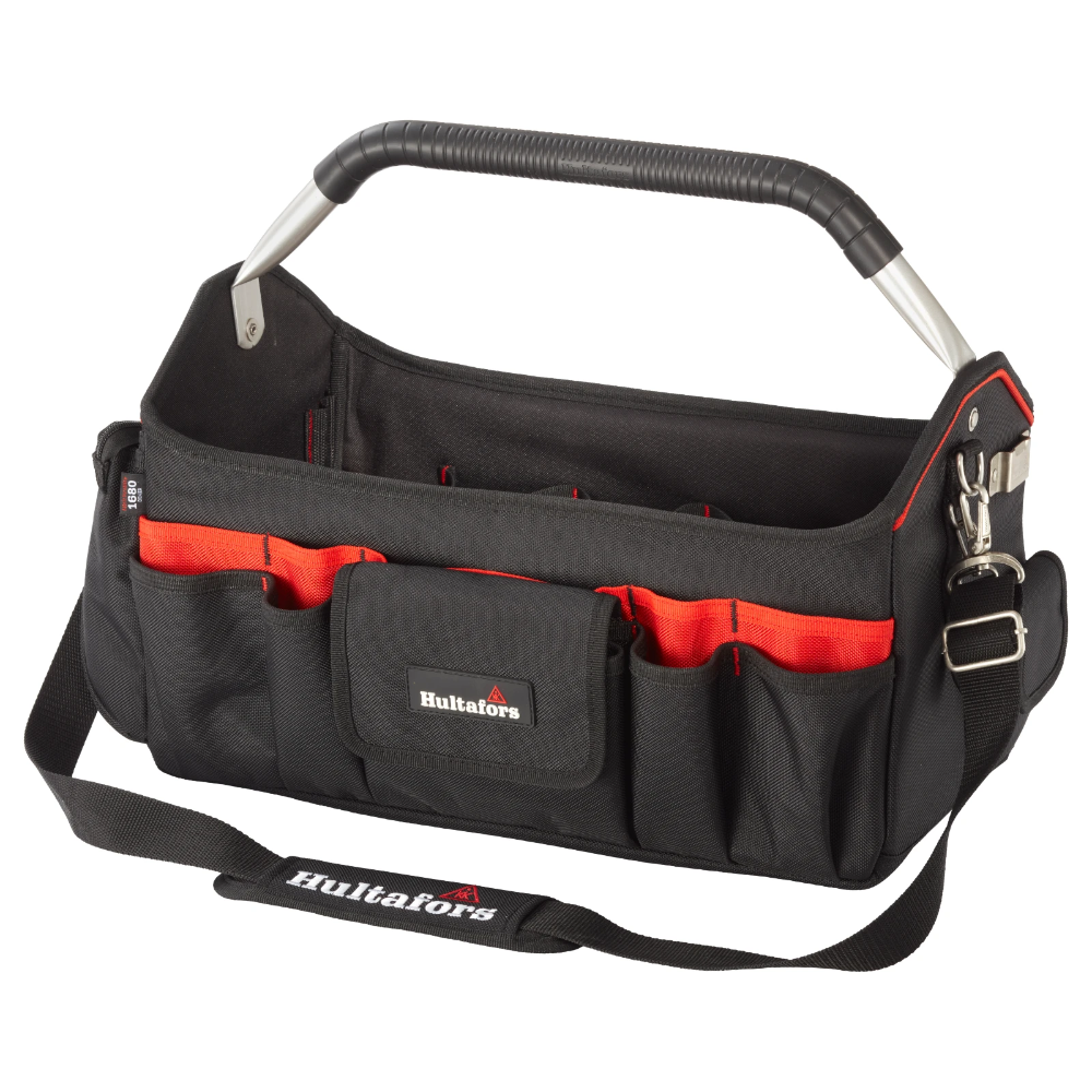Miniatuur van Hultafors gereedschapstas Classic met metalen handvat en riem 35-vaks 54x31x29 cm - zwart (HU590140)