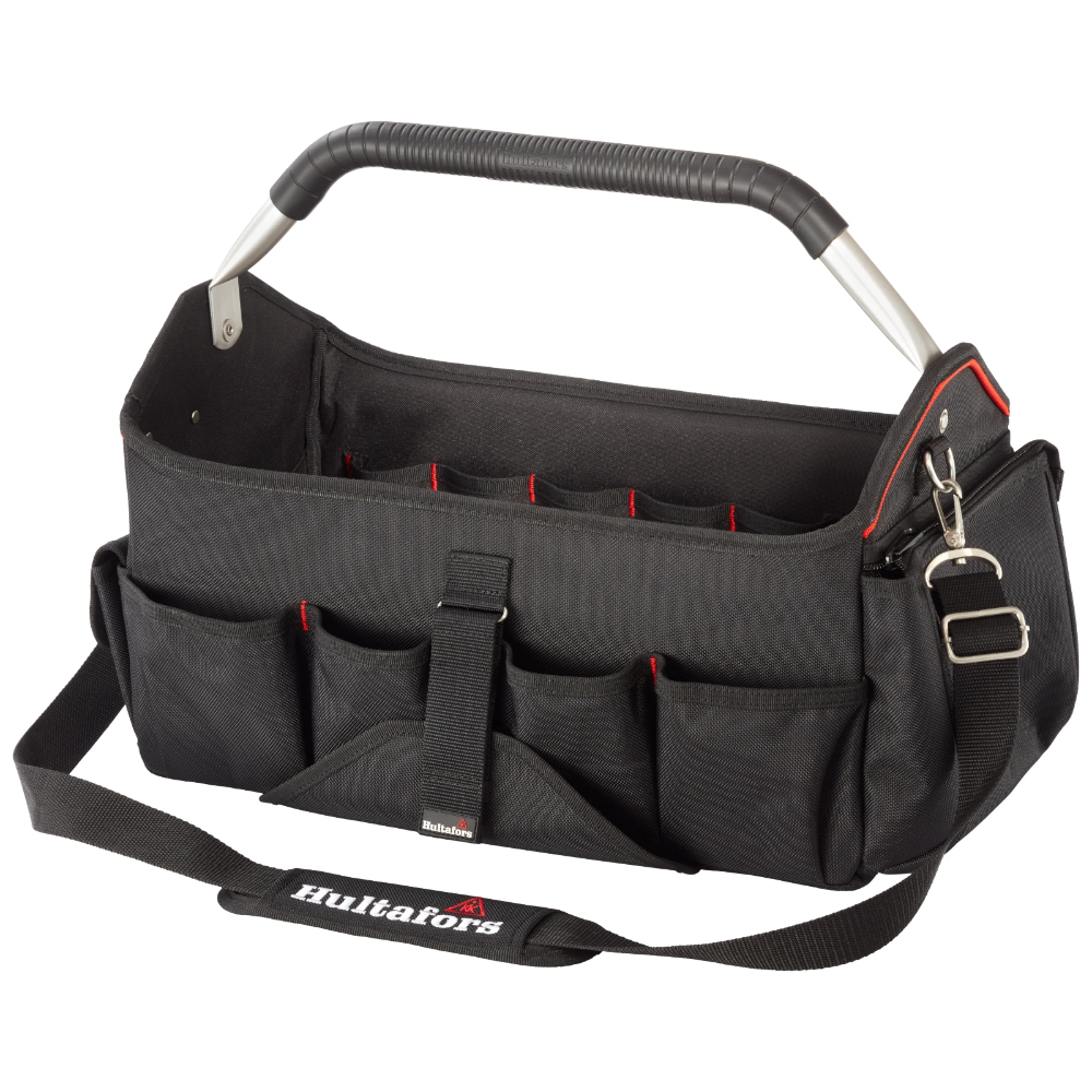 Miniatuur van Hultafors gereedschapstas Classic met metalen handvat en riem 35-vaks 54x31x29 cm - zwart (HU590140)
