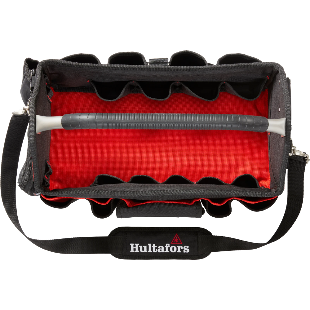 Miniatuur van Hultafors gereedschapstas Classic met metalen handvat en riem 35-vaks 54x31x29 cm - zwart (HU590140)