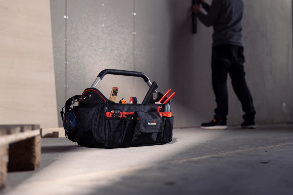 Miniatuur van Hultafors gereedschapstas Classic met metalen handvat en riem 35-vaks 54x31x29 cm - zwart (HU590140)