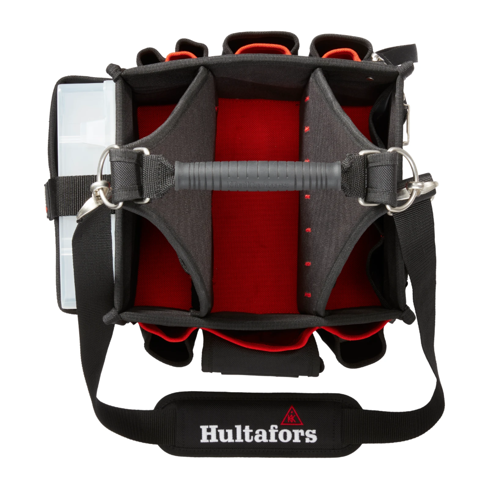 Miniatuur van Hultafors gereedschapstas Elektricien open met handvat en riem 34-vaks 47x50x35mm - zwart (HU590150)