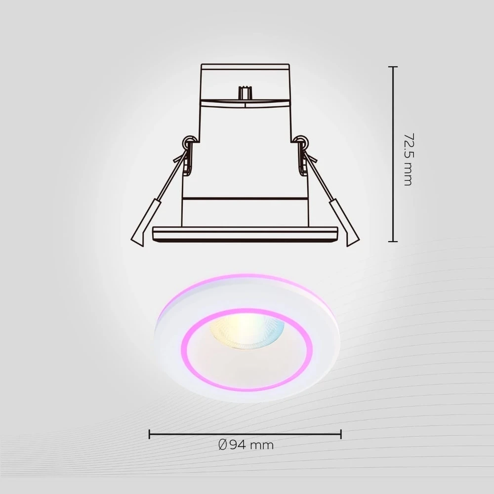 Miniatuur van Calex Smart Halo LED inbouwspot RGB en CCT 6.5W 500lm IP44 - dimbaar (5301001100)