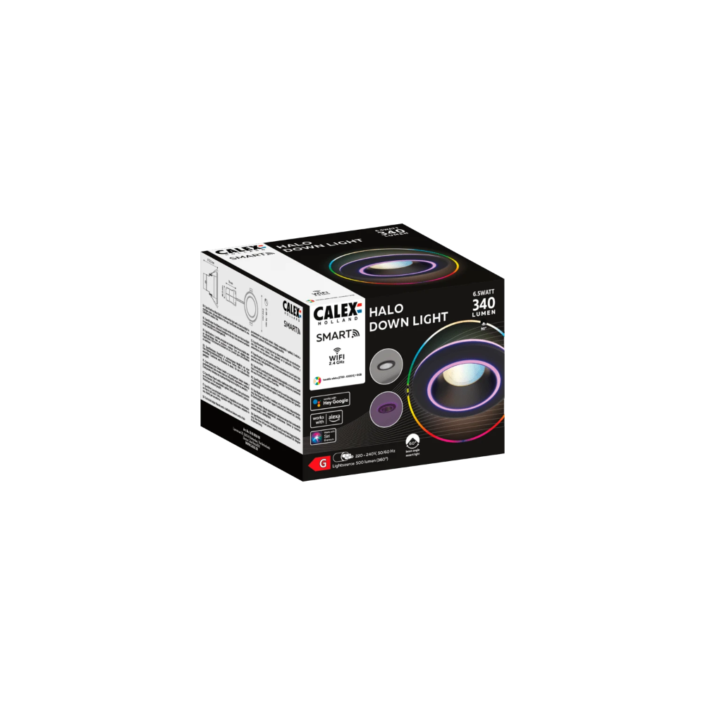 Miniatuur van Calex Smart Halo LED inbouwspot RGB en CCT 6.5W 340lm IP44 - dimbaar (5301001000)