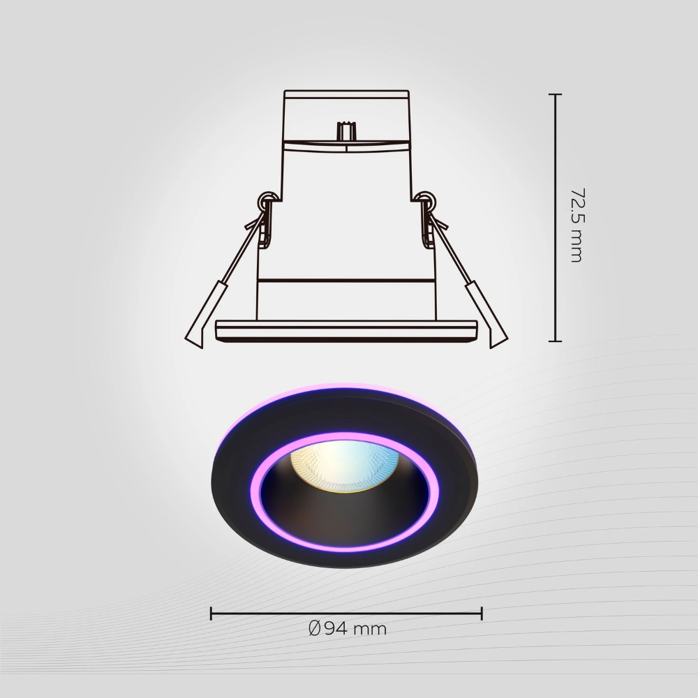 Miniatuur van Calex Smart Halo LED inbouwspot RGB en CCT 6.5W 340lm IP44 - dimbaar (5301001000)