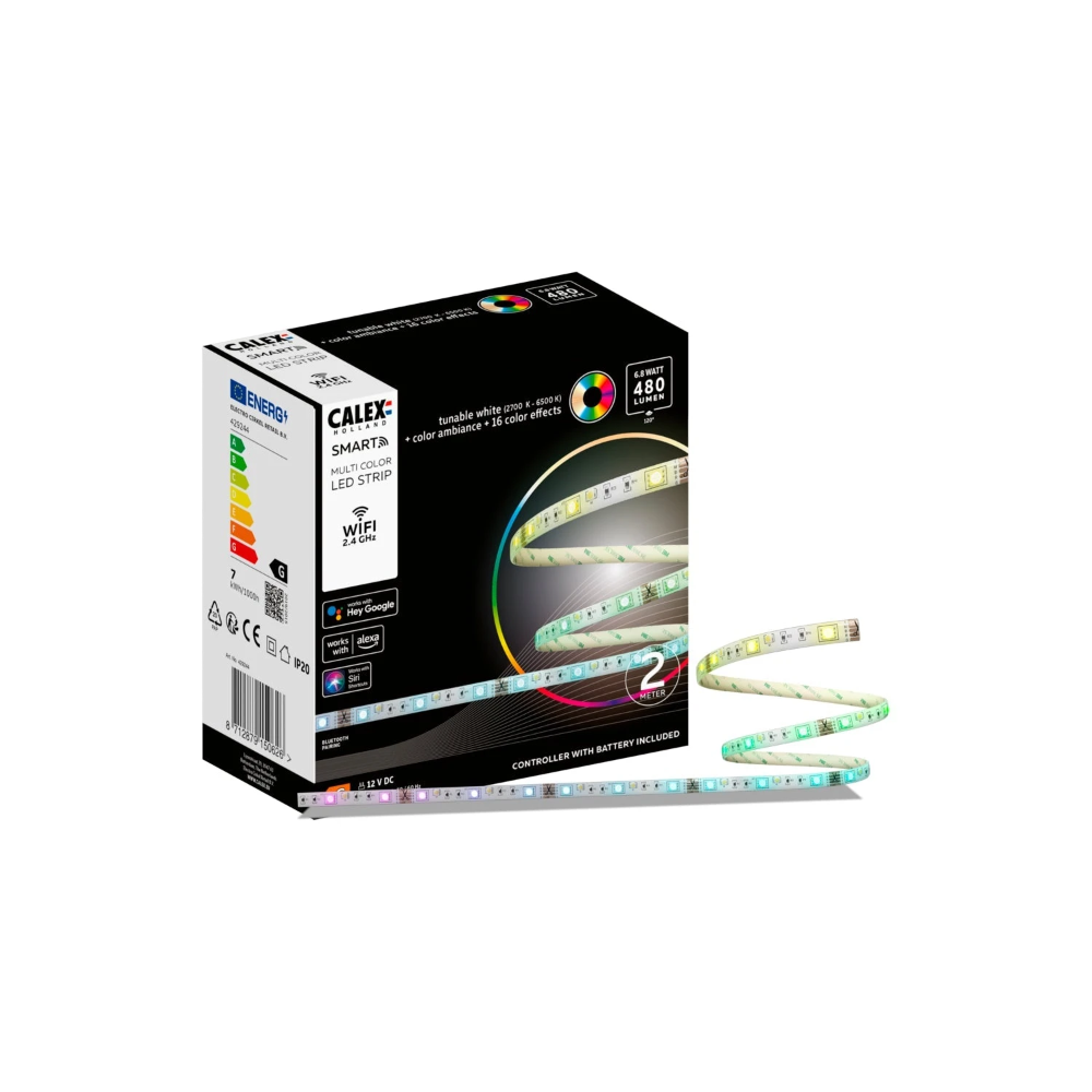Miniatuur van Calex Smart LED strip RGB en CCT 6.8W 480lm IP20 dimbaar - 2 meter (429244)