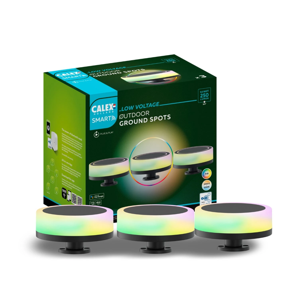 Miniatuur van Calex Smart Outdoor padverlichting RGB en CCT 24V 9W 330lm IP44 - per 3 stuks (5401001500)