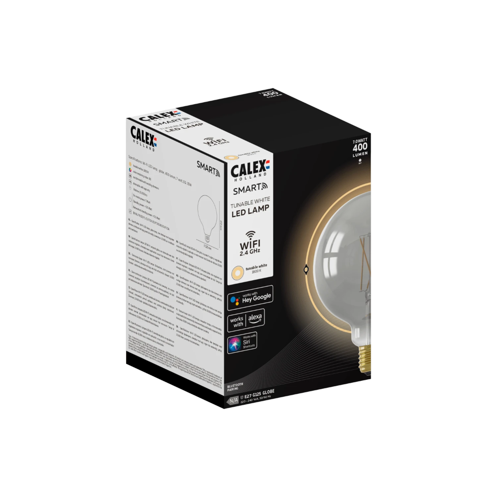 Miniatuur van Calex Smart LED lamp filament bol E27 7W 400lm 1800K - dimbaar (5101001700)