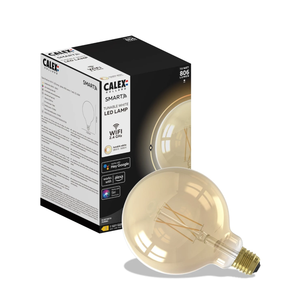 Miniatuur van Calex Smart LED lamp filament bol E27 CCT 7W 806lm - dimbaar (5101001600)