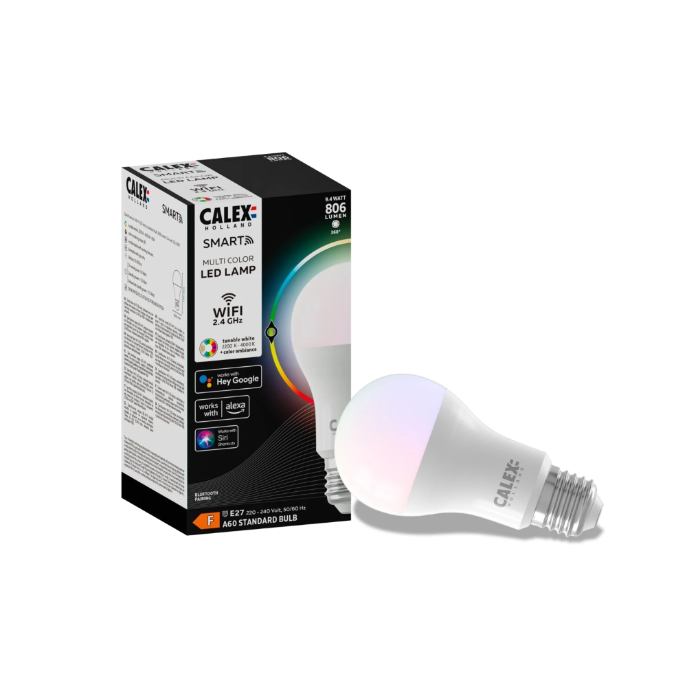 Miniatuur van Calex Smart LED lamp E27 RGB en CCT 9.4W 806lm - dimbaar (429004.2)