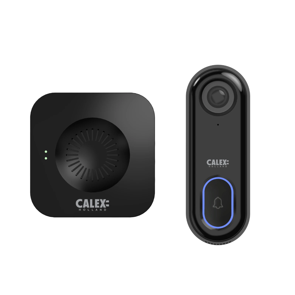 Miniatuur van Calex Smart deurbel met camera inclusief chime draadloos 2K (FullHD) - zwart (5501000800)