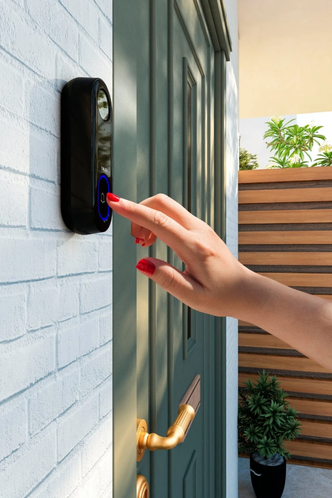 Miniatuur van Calex Smart deurbel met camera inclusief chime draadloos 2K (FullHD) - zwart (5501000800)