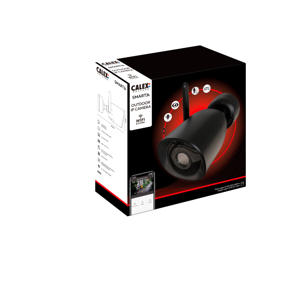 Miniatuur van Calex Smart beveiliginscamera voor buiten 4K IP44 - zwart (5501001400)