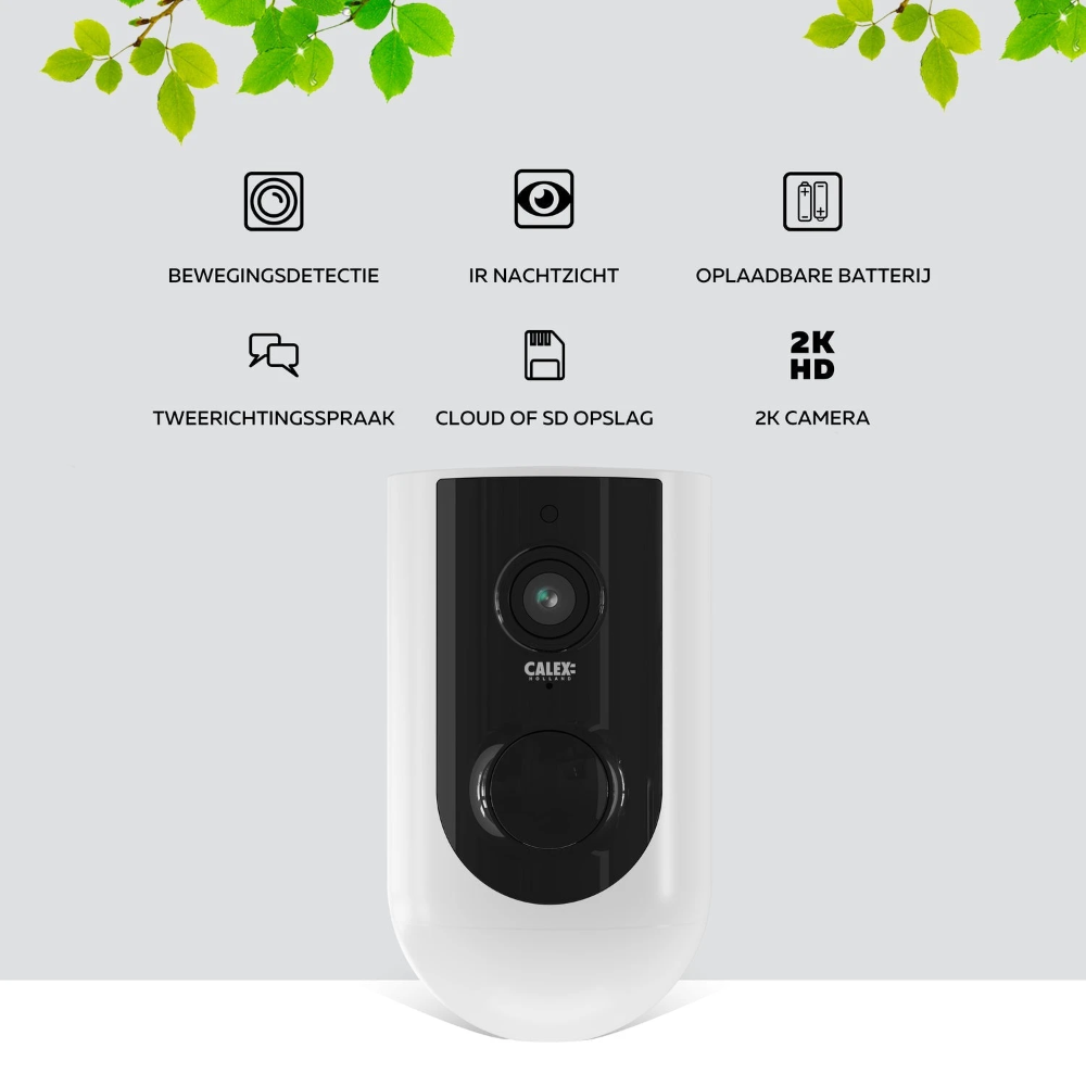 Miniatuur van Calex Smart beveiligingscamera draadloos op batterij voor buiten 2K IP44 (5501000700)
