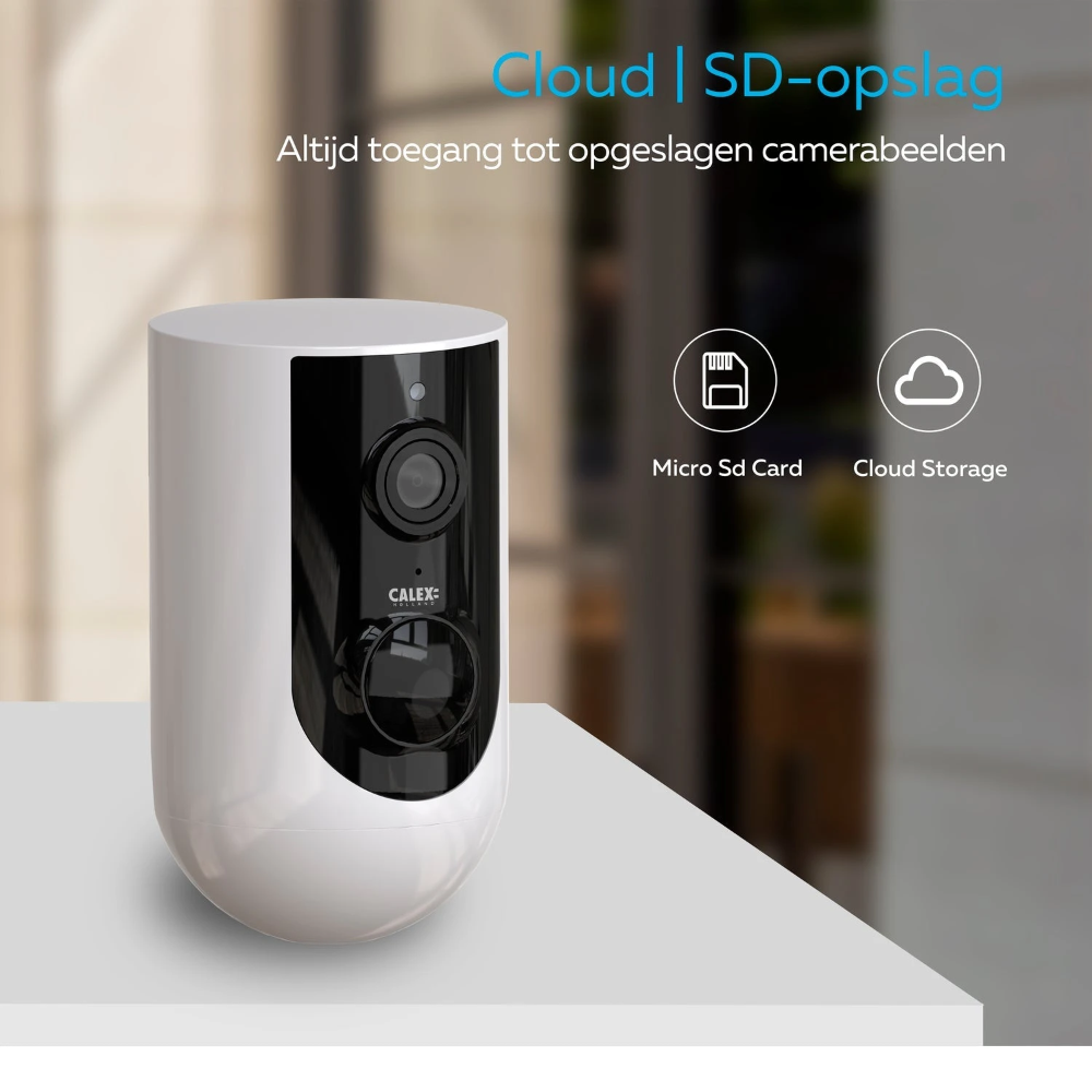 Miniatuur van Calex Smart beveiligingscamera draadloos op batterij voor buiten 2K IP44 (5501000700)