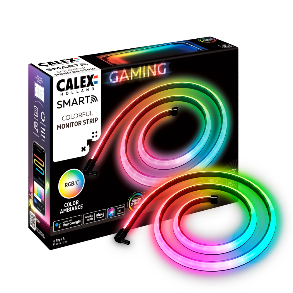 Miniatuur van Calex Gaming LED strip RGBIC 4.5W type A voor het beeldscherm (6201000300)