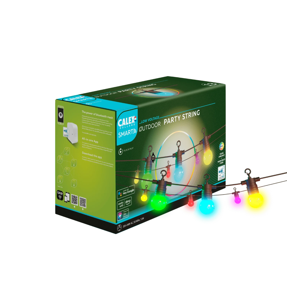Miniatuur van Calex Smart outdoor party lights RGBIC 15 lampen IP44 - 10 meter (5401002800)