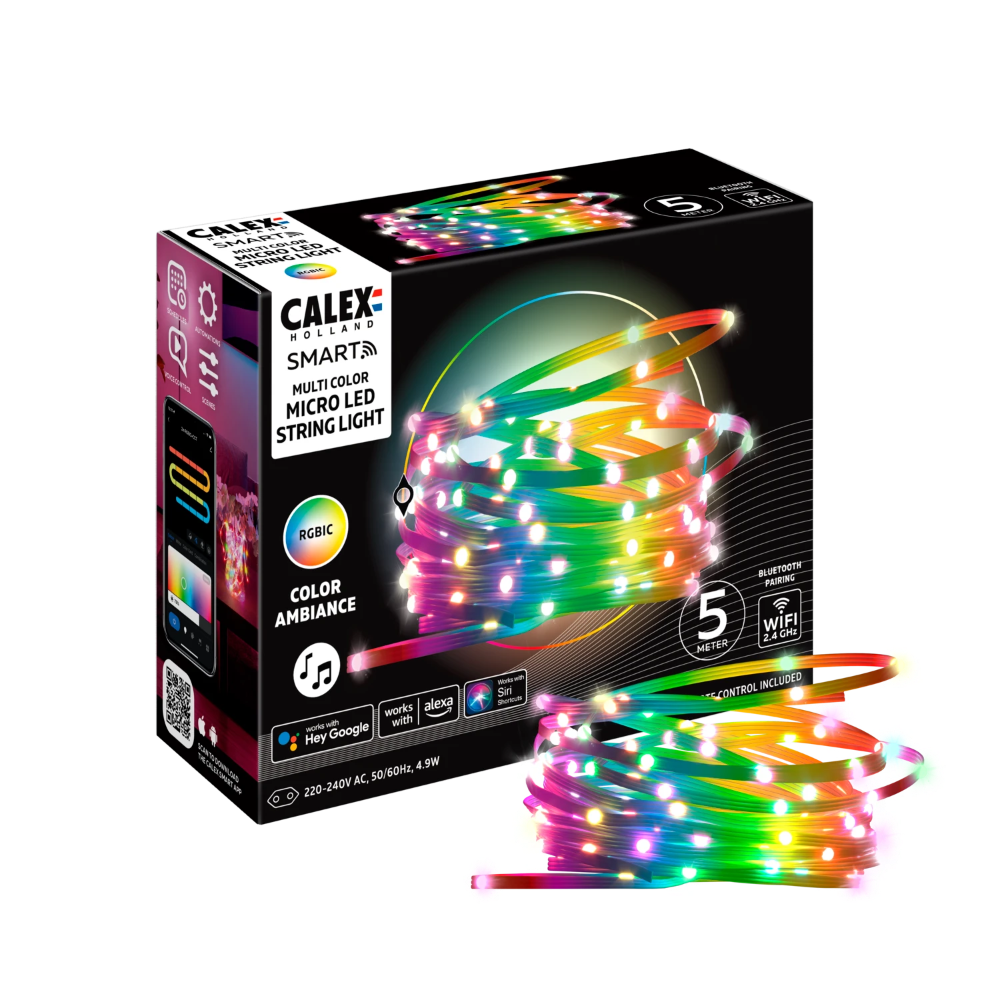Miniatuur van Calex Smart Micro LED strip RGBIC 4.9W 50 LEDS IP20 - 5 meter (6101000600)