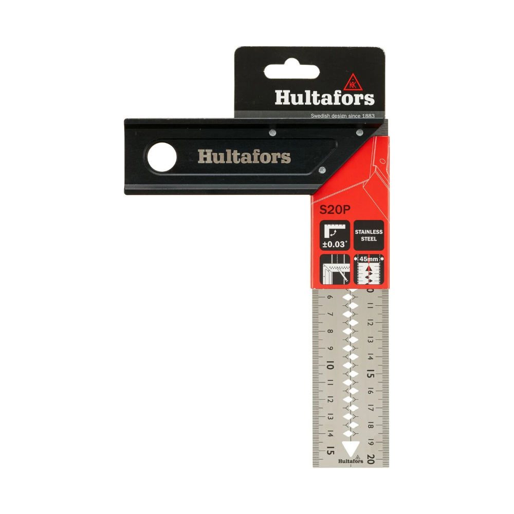 Miniatuur van Hultafors winkelhaak alu/rvs V 20 Professional 200mm (HU260303)