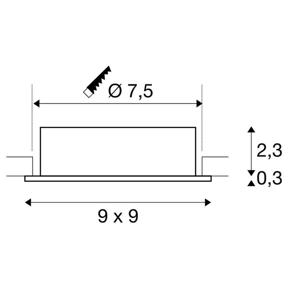 Miniatuur van SLV inbouwspot GU10 10W vierkant kantelbaar zaagmaat 75mm aluminium (1007379)