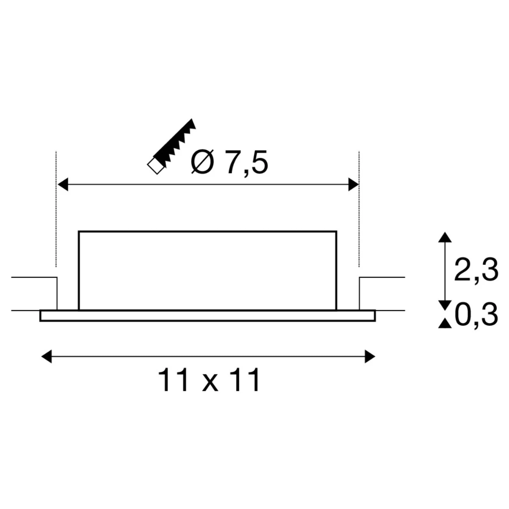Miniatuur van SLV inbouwspot XL GU10 10W vierkant kantelbaar zaagmaat 75mm aluminium (1007629)
