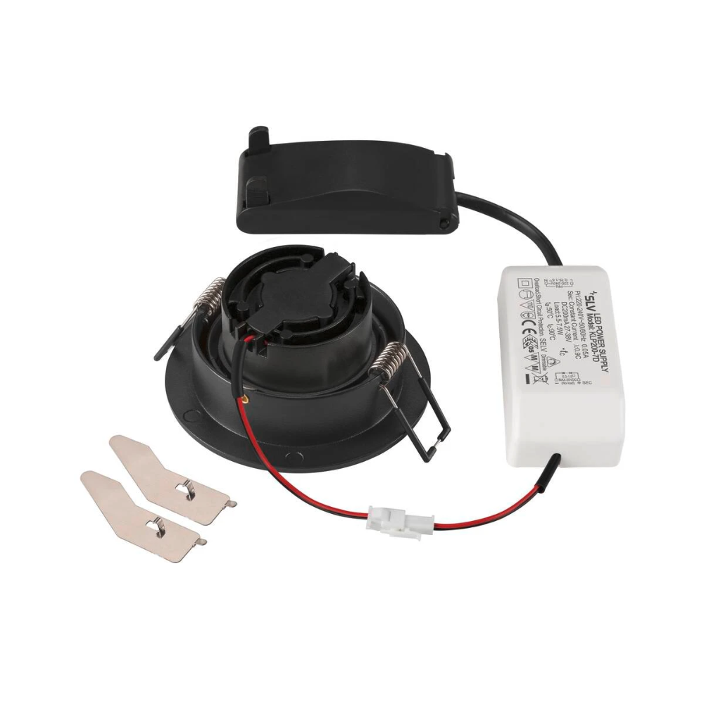 Miniatuur van SLV inbouwspot LED 8.3W 705lm warm wit 2700K rond kantelbaar zaagmaat 75mm dimbaar zwart (1007402)