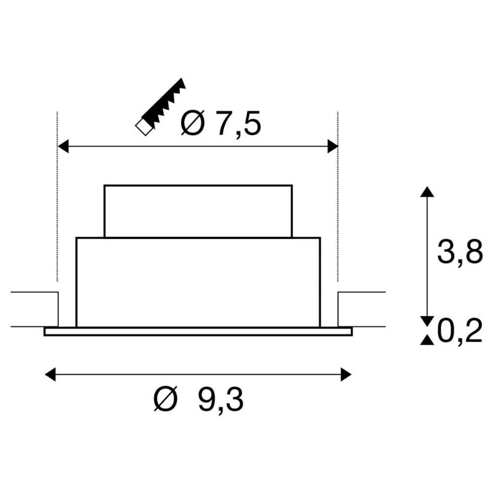 Miniatuur van SLV inbouwspot 8.3W 750lm warm wit 3000K rond kantelbaar zaagmaat 75mm IP20 dimbaar wit (1007403)