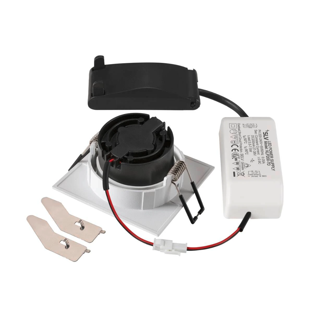 Miniatuur van SLV inbouwspot 8.3W 750lm warm wit 3000K vierkant kantelbaar zaagmaat 75mm IP20 dimbaar wit (1007397)