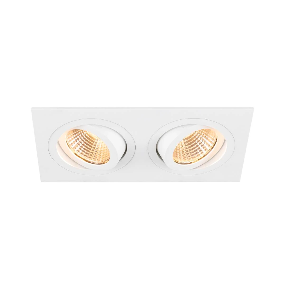 Miniatuur van SLV inbouwspot GU10 2-voudig rechthoek kantelbaar zaagmaat 155x78mm wit (1008008)