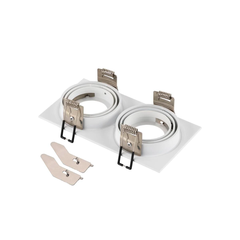 Miniatuur van SLV inbouwspot GU10 2-voudig rechthoek kantelbaar zaagmaat 155x78mm wit (1008008)