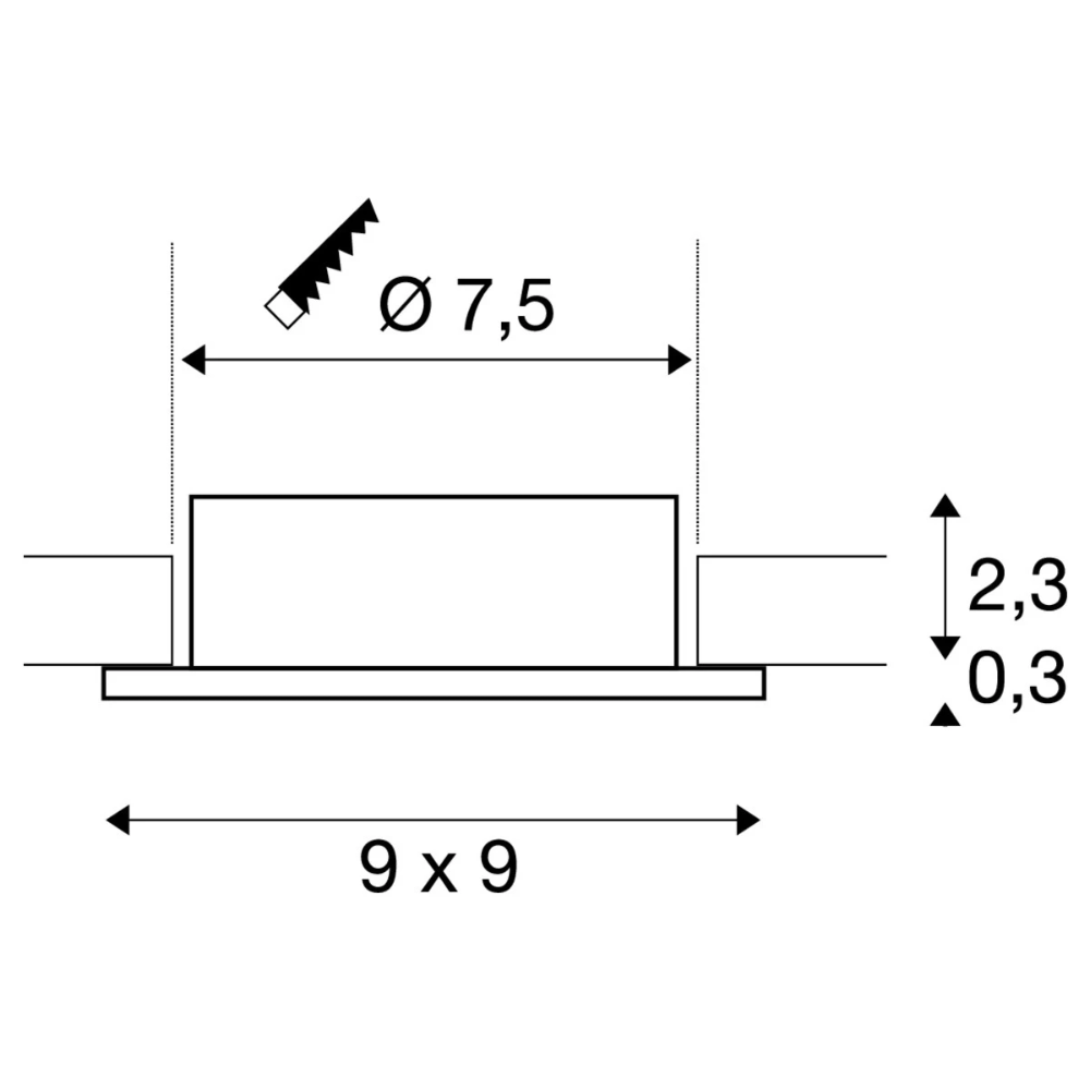 Miniatuur van SLV inbouwspot vierkant kantelbaar zaagmaat 75mm aluminium (1007350)