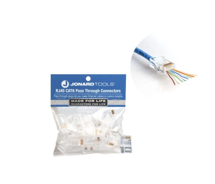 Miniatuur van Jonard RJ45 CAT6 Pass-Through connector transaparant - per 25 stuks (81000607)