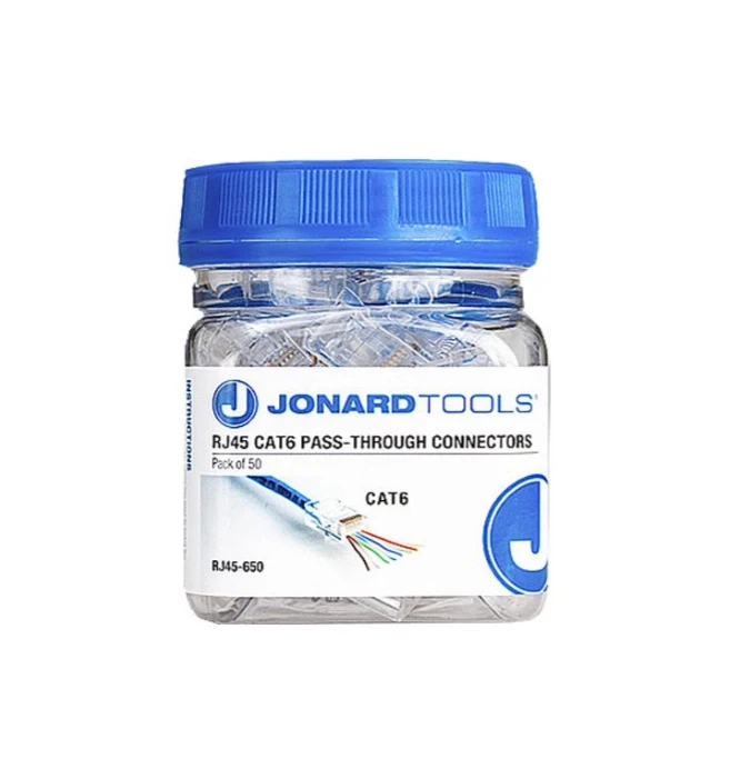 Miniatuur van Jonard RJ45 CAT6 Pass-Through connector transparant - per 50 stuks (81148068)