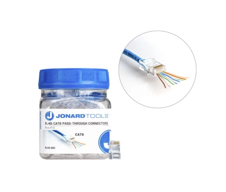 Miniatuur van Jonard RJ45 CAT6 Pass-Through connector transparant - per 50 stuks (81148068)