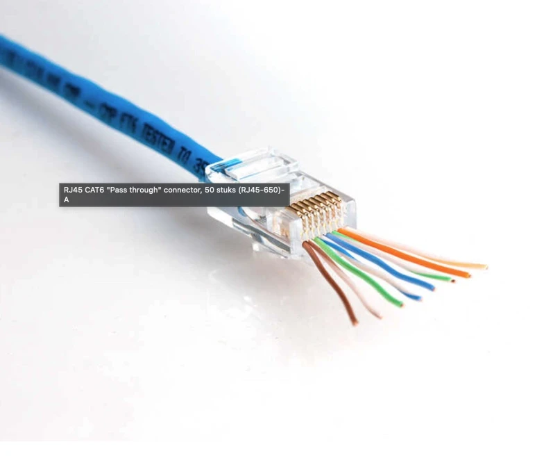 Miniatuur van Jonard RJ45 CAT6 Pass-Through connector transparant - per 50 stuks (81148068)