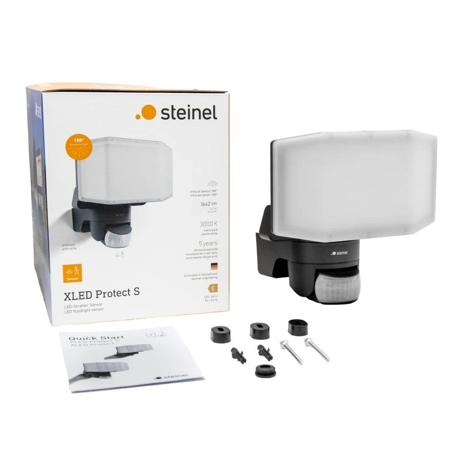 Miniatuur van STEINEL buitenspot met sensor 14.3W 3000K IP54 XLED Protect S - antraciet (090012)
