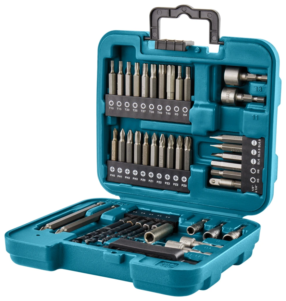 Miniatuur van Makita boor- en bitset 42-delig inclusief handige opbergkoffer (D-58877)