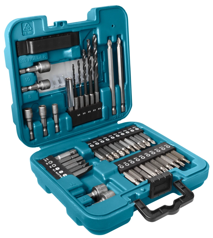 Miniatuur van Makita boor- en bitset 42-delig inclusief handige opbergkoffer (D-58877)