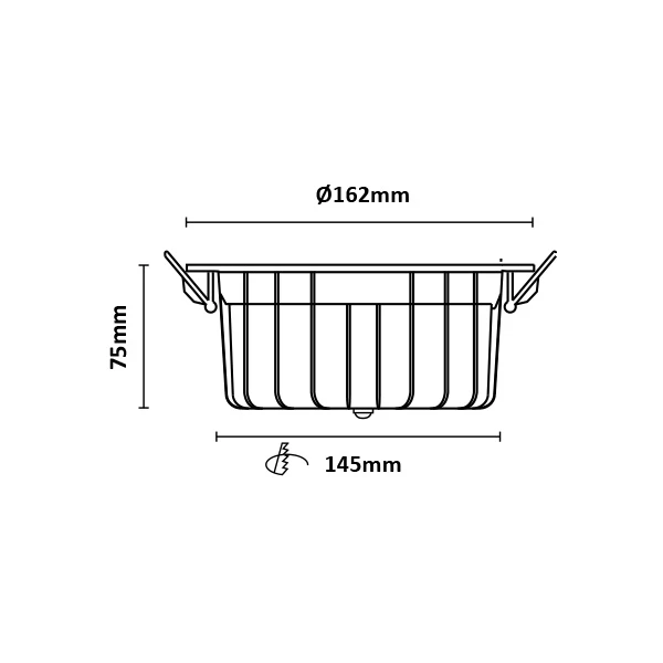 Miniatuur van INTERLight Camita LED downlight 15W 1660-1700lm CCT zaagmaat Ø145mm Ø162mm IP20 - zwart (IL-CD515B)