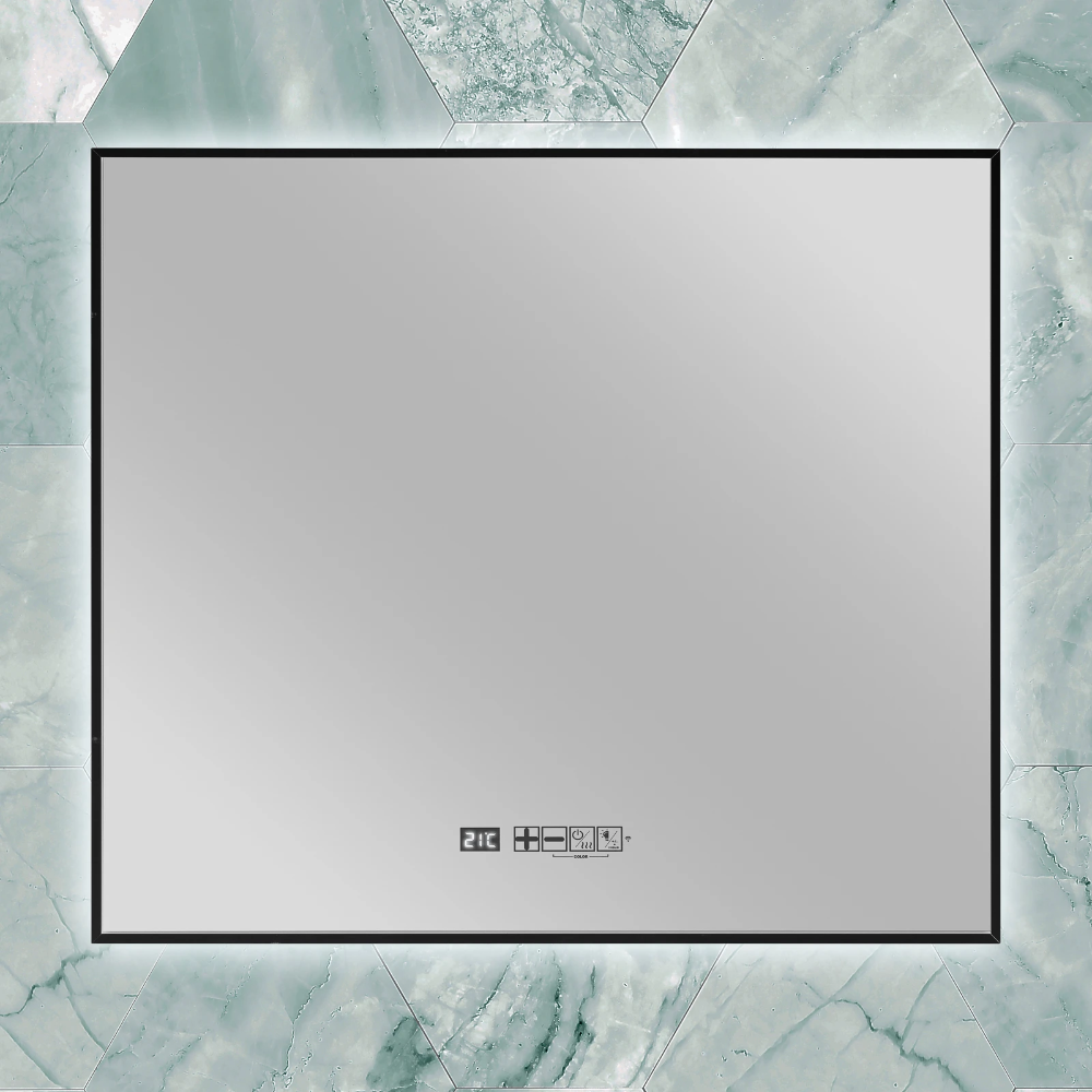 Miniatuur van Eurom badkamerspiegel met infraroodverwarming en LED 80x70cm Sani 400W Mirror LED WiFi - black (350739)