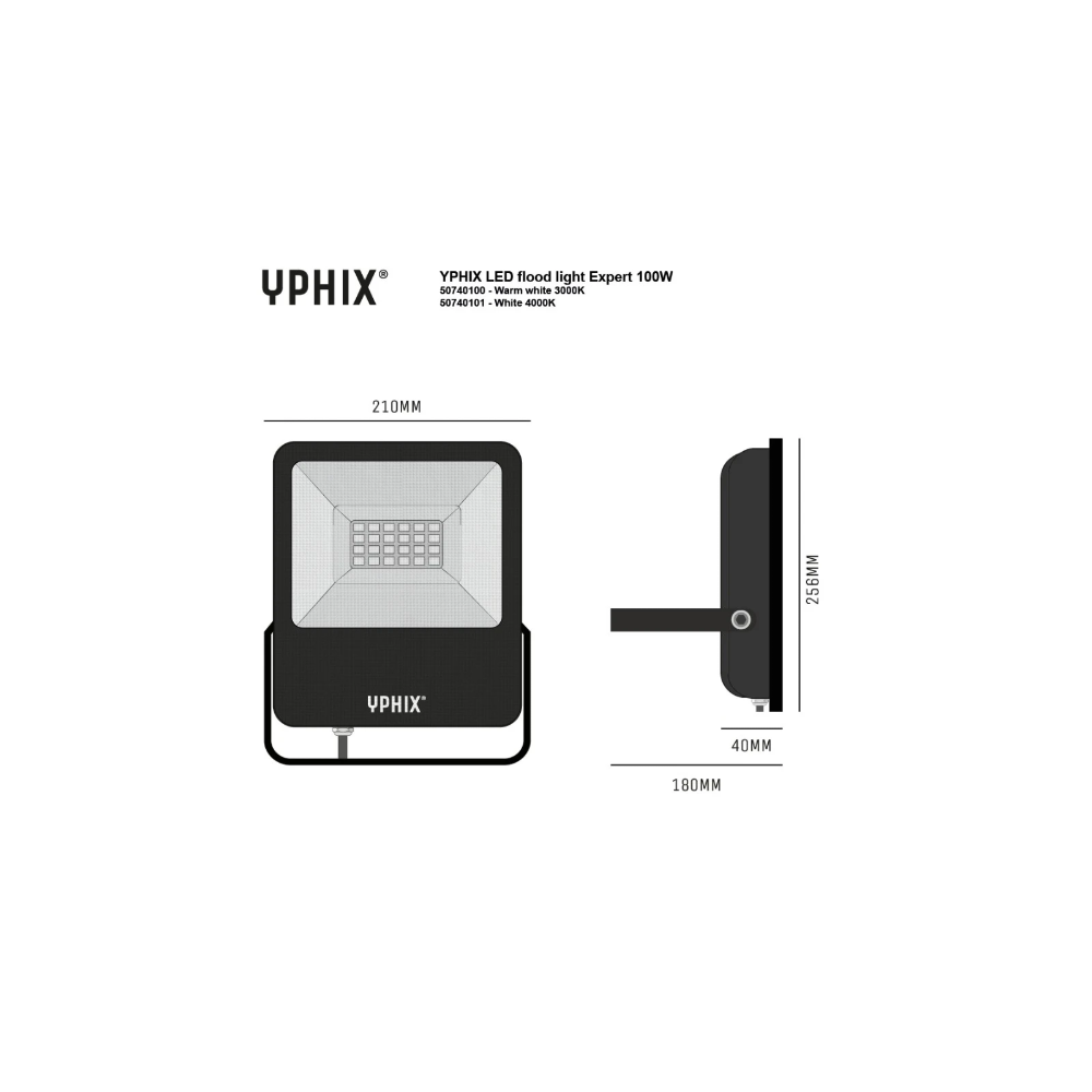 Miniatuur van Yphix LED schijnwerper 100W 13000lm warm wit 3000K IP65 (50740100)