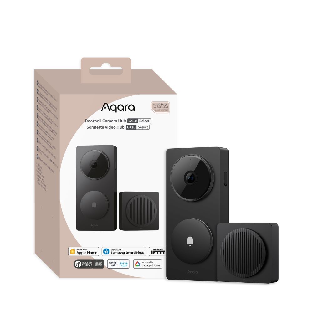 Miniatuur van Aqara slimme deurbel compleet met gong met SD-kaart optie Doorbell Camera Hub G410 Select - zwart (CH-C09D-B)