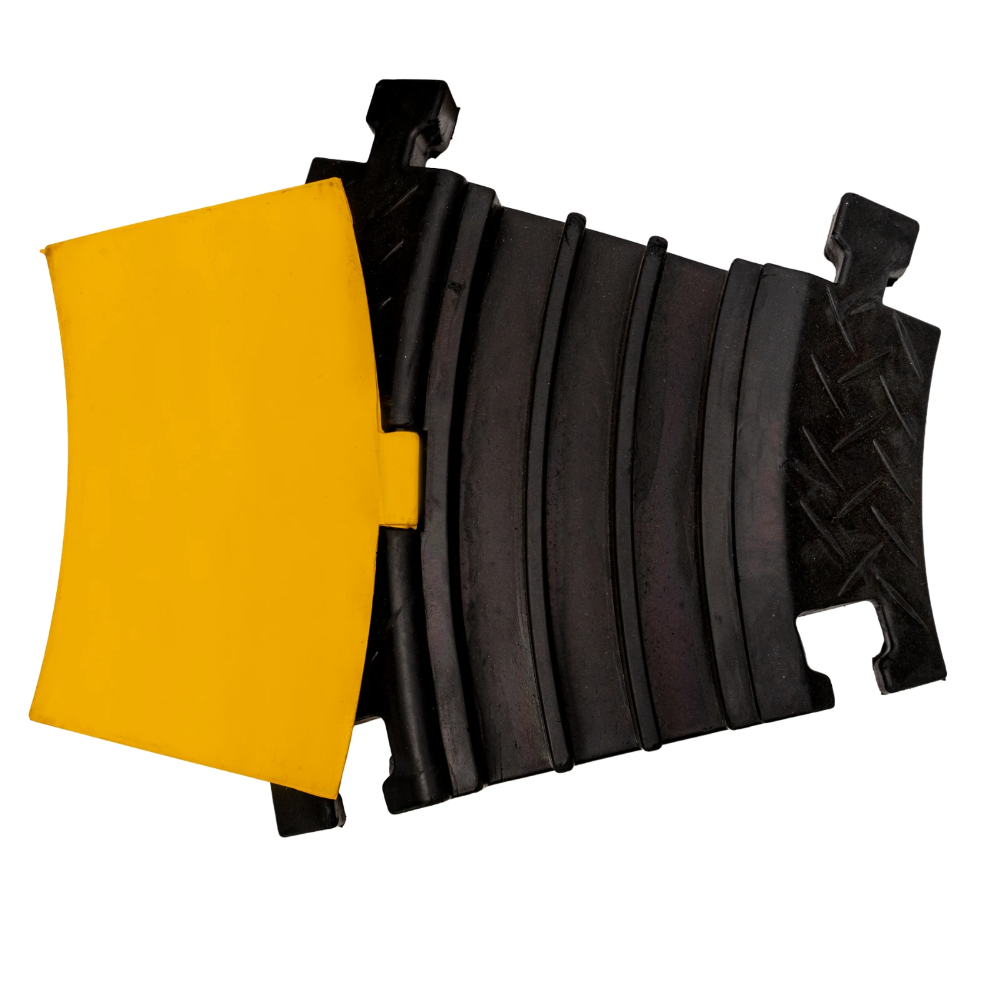 Miniatuur van EMhub kabeldrempel bocht 30° met scharnierbaar deksel 3 kanalen