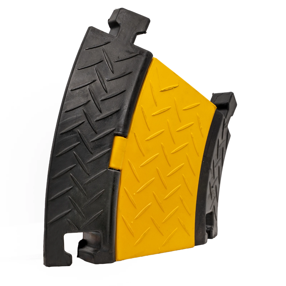 Miniatuur van EMhub kabeldrempel bocht 30° met scharnierbaar deksel 3 kanalen