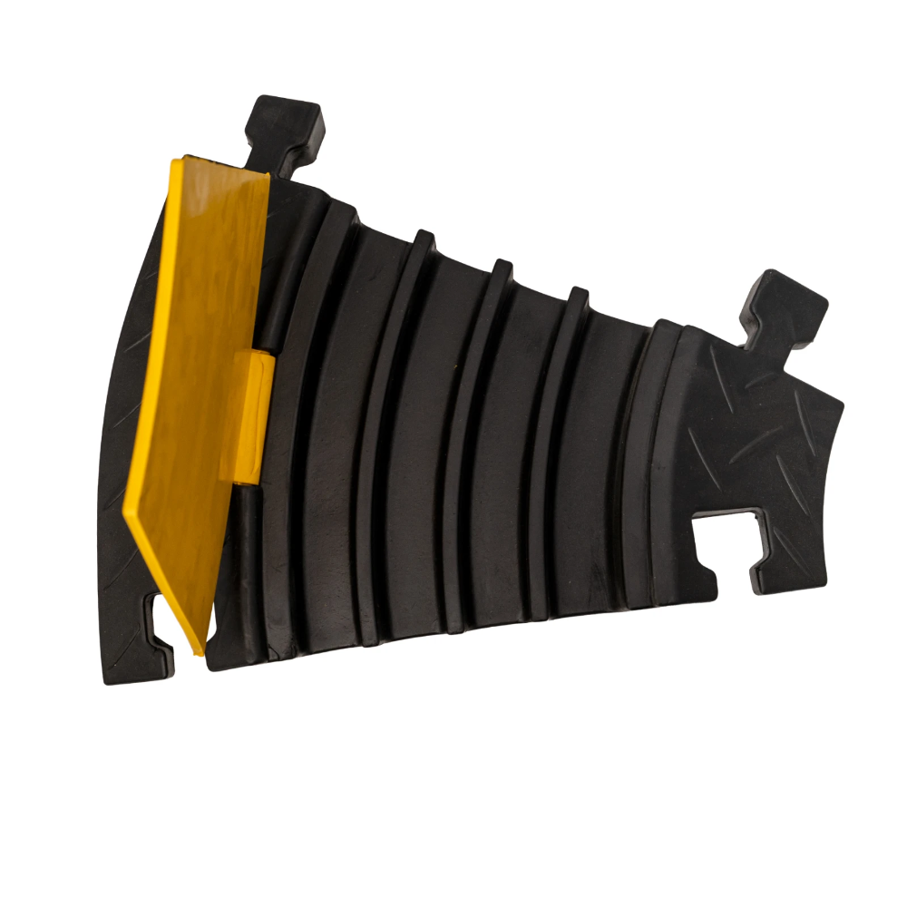 Miniatuur van EMhub kabeldrempel bocht 30° met scharnierbaar deksel 4 kanalen