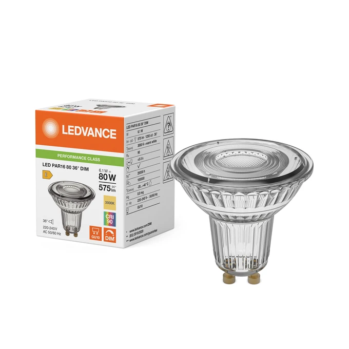 Miniatuur van Ledvance LED spot GU10 6.1W 575lm warm wit 3000K dimbaar (4099854456299)