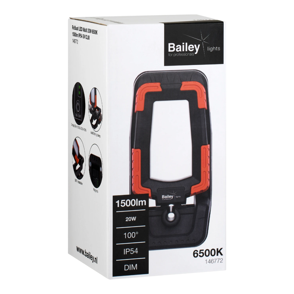 Miniatuur van Bailey RoBust LED Multi 20W 1500lm 6500K IP54 CLIII oplaadbaar (146772)