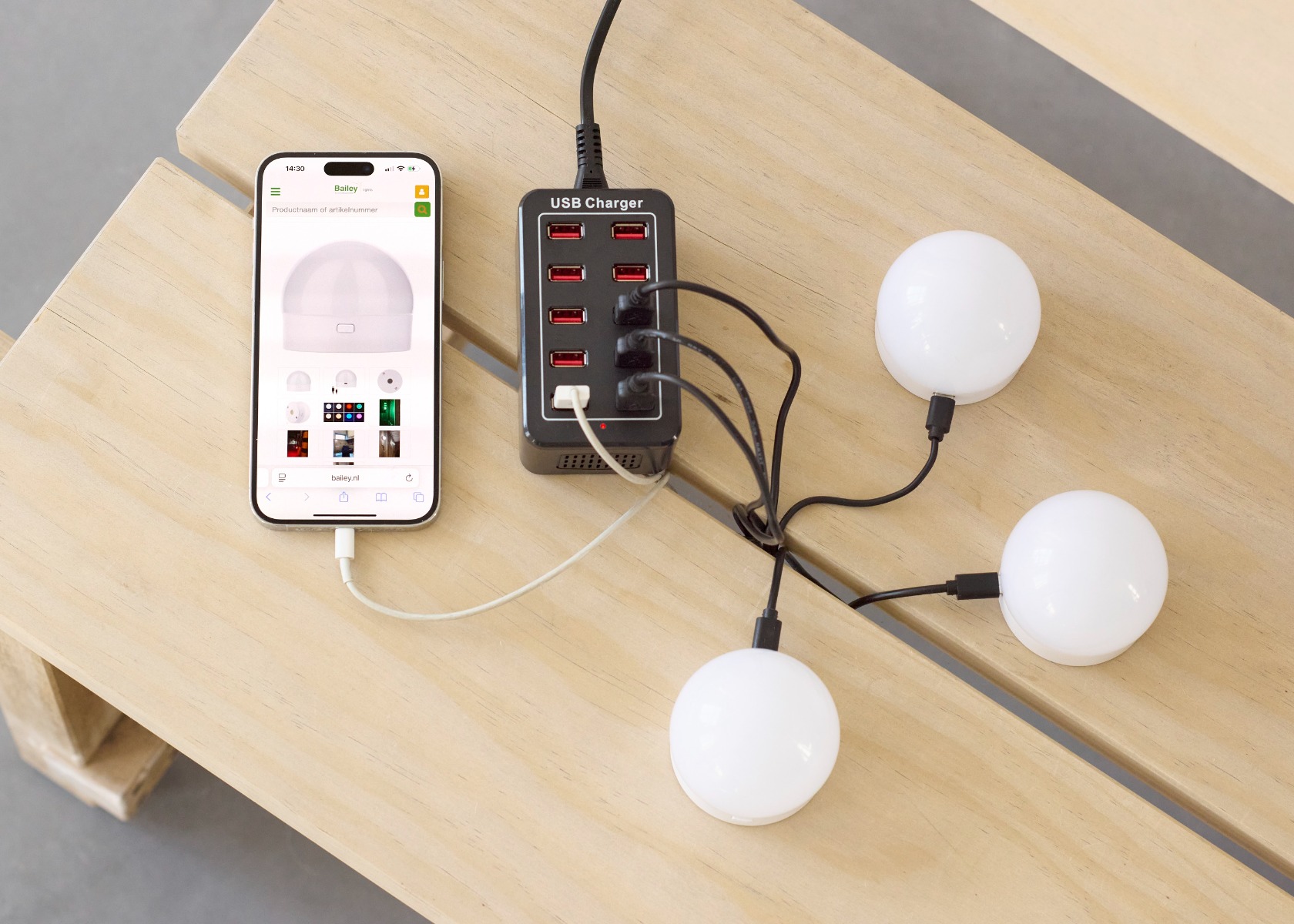 Miniatuur van Bailey USB oplader 10 poorten met aansluitsnoer 1.5 meter (145894)