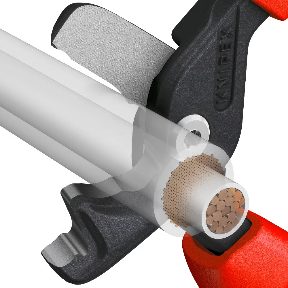 Miniatuur van KNIPEX stepCut XL kabelschaar 225 mm getrapte snijrand comfortgrepen (9512225)