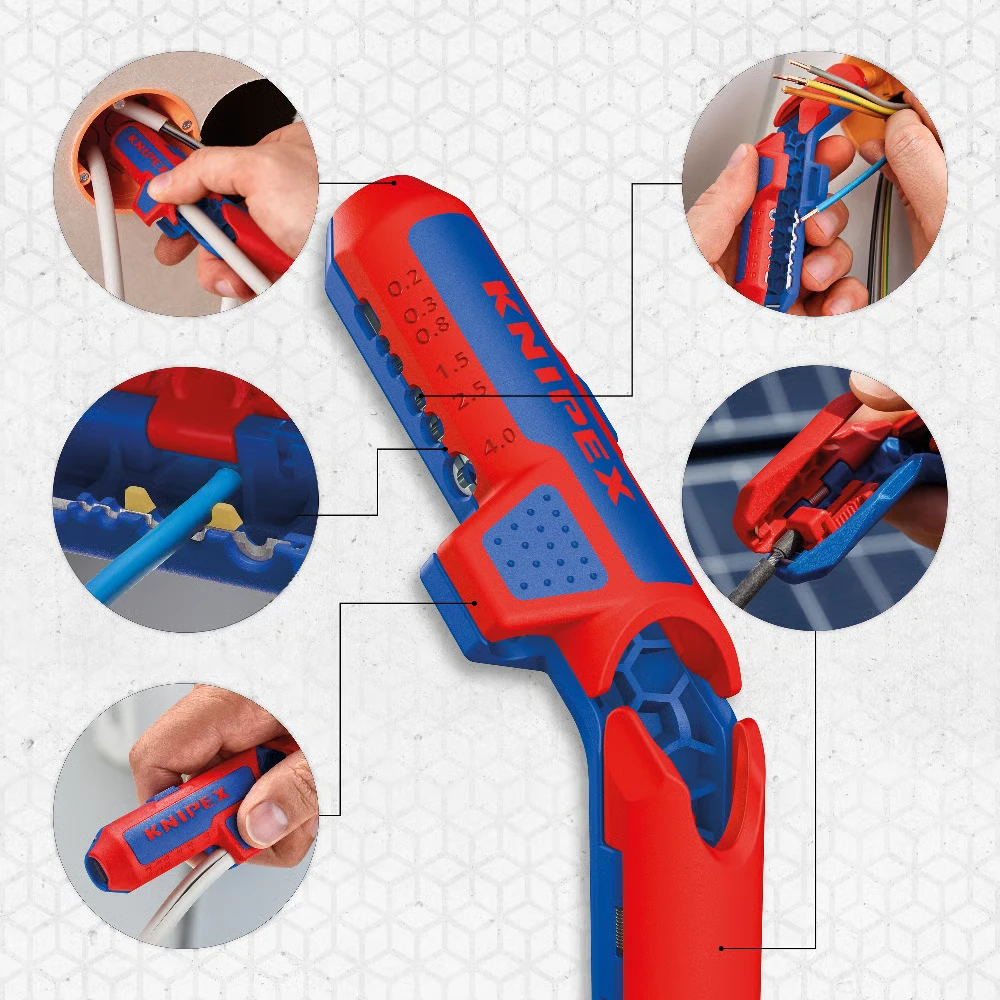 Miniatuur van KNIPEX ergoStrip® PV solar-striptang voor pv-kabels 4/6 mm² & ronde kabels Ø8–13 mm (169503SB)