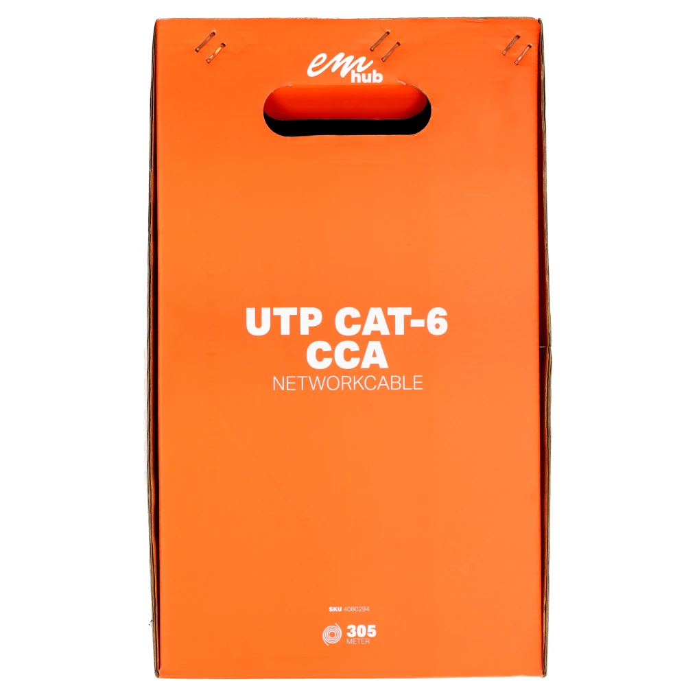 Miniatuur van EMhub UTP CAT6 CCA kabel rol 305 meter